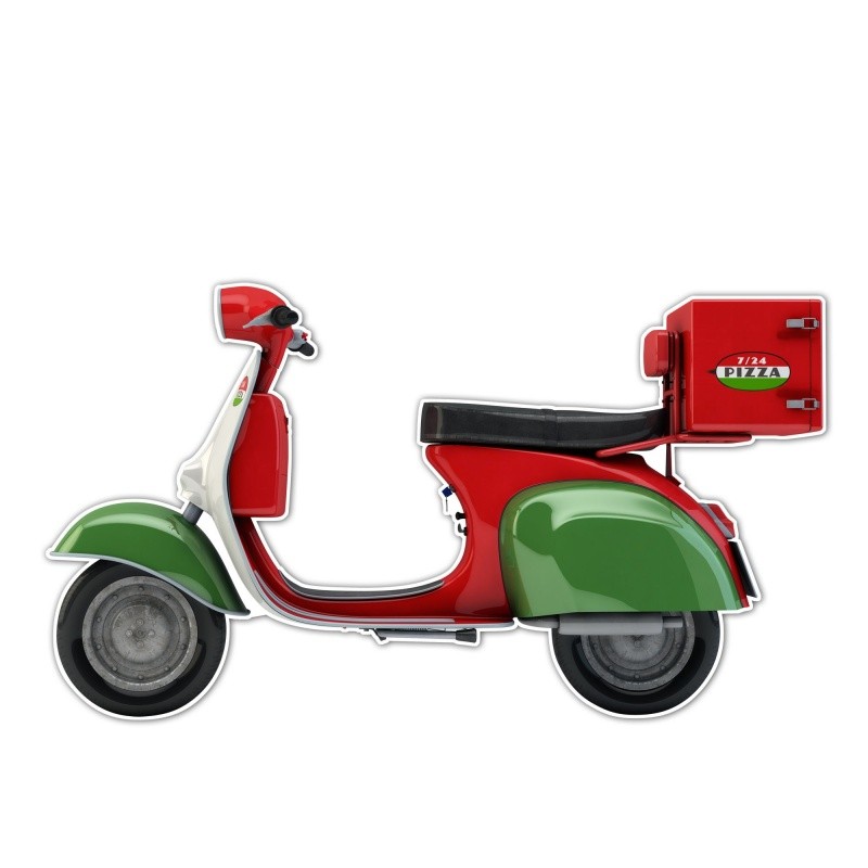 Silhouette de scooter pour décoration BIKOM Décorations en carton