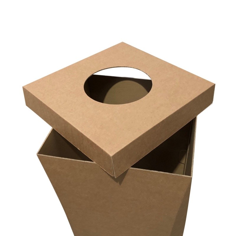 Poubelle en carton recyclé 100L, personnalisable BIKOM Poubelle et corbeille en carton