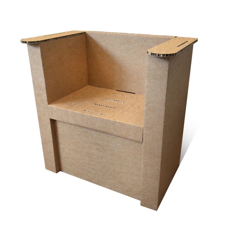mobilier-en-carton-Fauteuil en carton naturel personnalisable