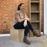 mobilier-en-carton-Pouf en carton recyclé