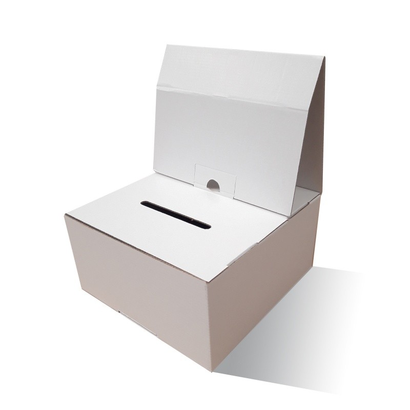 Urne à poster en carton recyclé personnalisable BIKOM Urne en carton blanche ou kraft