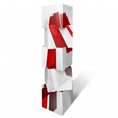 Cubes superposables en carton recyclé personnalisable BIKOM Cube en carton