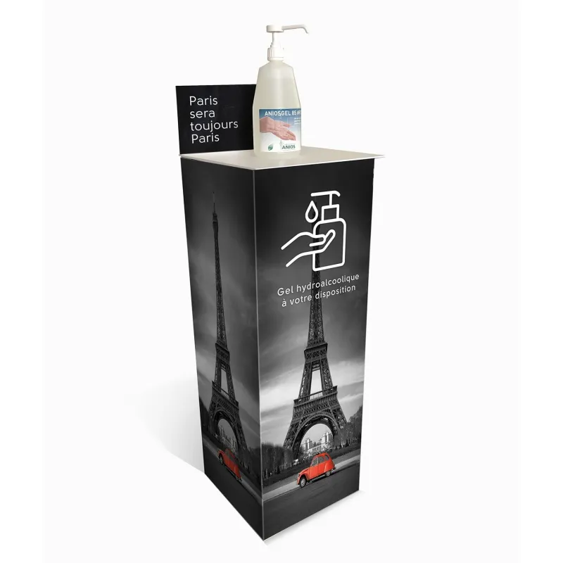 Support Gel Hydroalcoolique Paris BIKOM Signalétique gestes barrières Support Gel Hydroalcoolique Paris BIKOM Signalétique gestes barrières