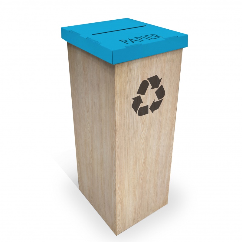 Poubelle de tri recyclage pour le "papier" BIKOM Poubelle et corbeille en carton
