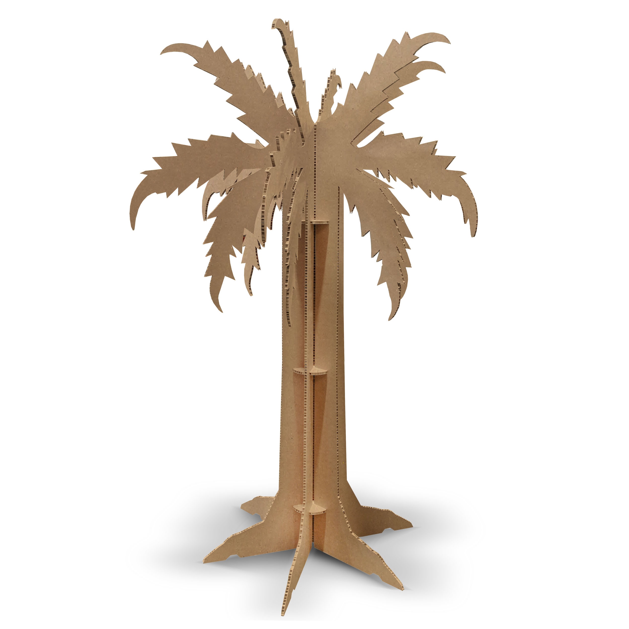 Palmier en carton sur 6 axes utilisé aussi comme arbre à mot.
