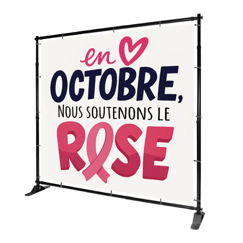 Photocall "Octobre Rose" 200 x 200 cm BIKOM PLV octobre rose