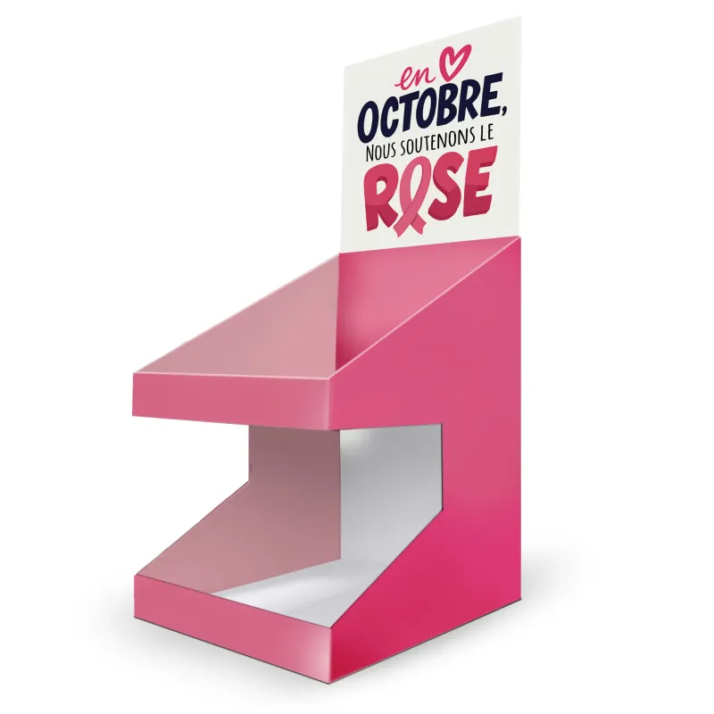 PLV de comptoir "Octobre Rose" BIKOM PLV octobre rose