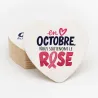Sous bock en forme de coeur Octobre Rose BIKOM PLV octobre rose