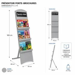BIKOM Présentoir à dépliants en métal