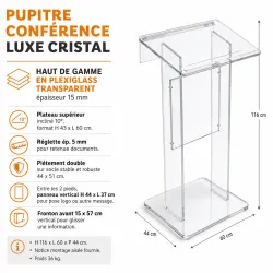 BIKOM Pupitre de conférence transparent