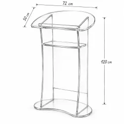 BIKOM Pupitre de conférence plexi transparent