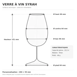 BIKOM Verre à vin en plastique transparent personnalisable