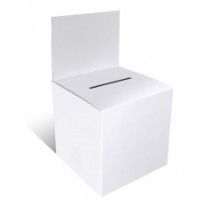 Urne en carton 15 x 15 cm blanche