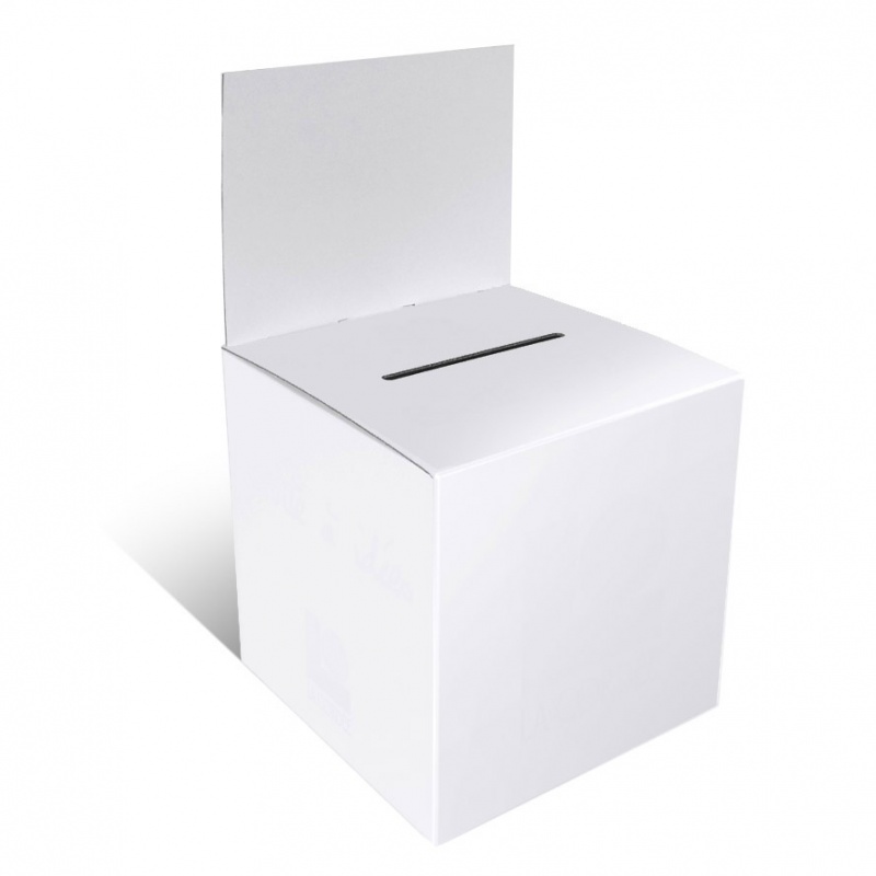 BIKOM Urne carton blanche 20 x 20 x 20 cm