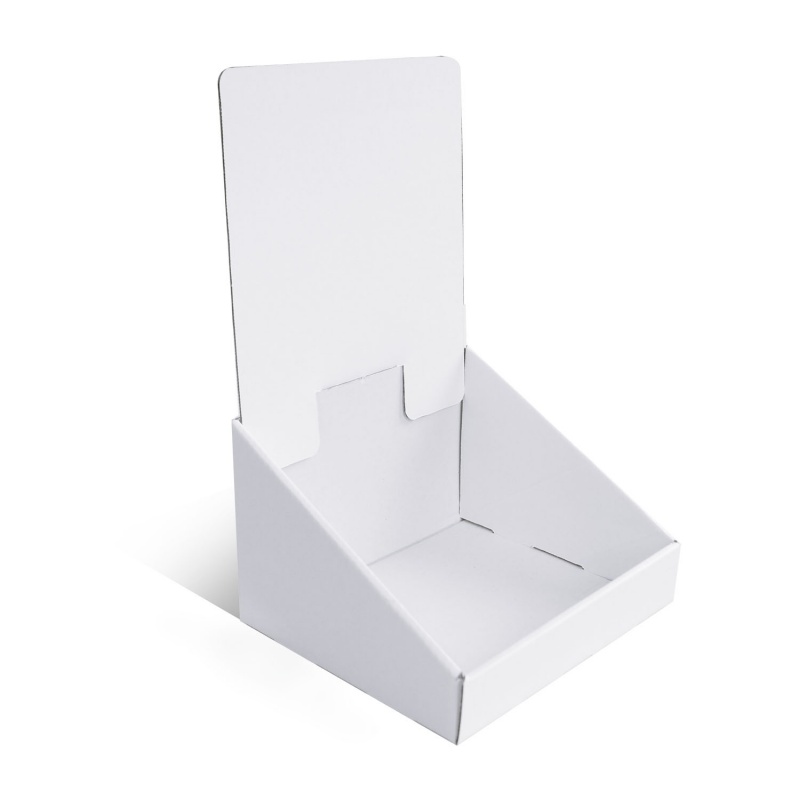 fabricant_plv_Présentoir en carton blanc sans impression, 155 x 135 mm x 250 mm